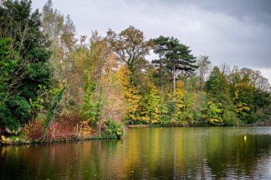 Bois de Vincennes, Fransa 'nın Paris kentinde Sonbahar Renkleri ile Picturesque Park