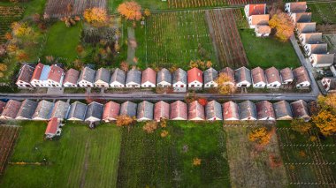 Hajos 'un hava aracı görüntüsü, Macaristan' daki resimli şarap bölgesi.