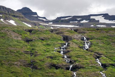 Scenic view of East Fjords Landscapes at Iceland, HDR Image clipart