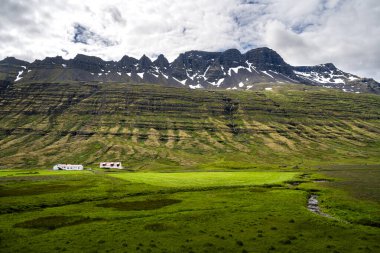 Scenic view of East Fjords Landscapes at Iceland, HDR Image clipart