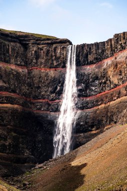 Hengifoss Waterfall, Central Iceland, HDR Image clipart