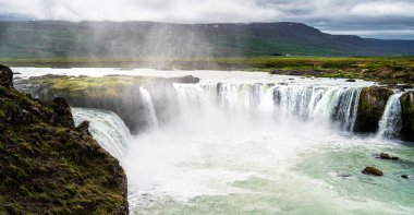 Scenic view of Godafoss waterfall, Central Iceland, HDR Image clipart