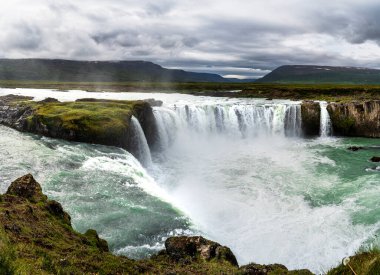 Scenic view of Godafoss waterfall, Central Iceland, HDR Image clipart