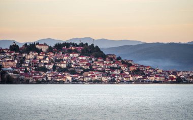 Ohri Gölü 'nün gece manzarası, Kuzey Makedonya