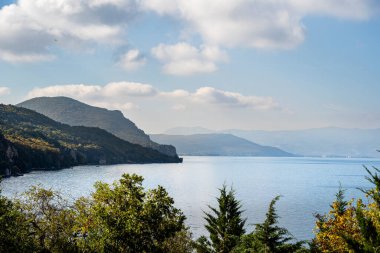 Kuzey Makedonya 'daki Ohri Gölü manzaralı