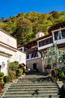 St John Bigorski Monastery, Macedonia - October 23 2024 : Picturesque religious landmark in autumn clipart