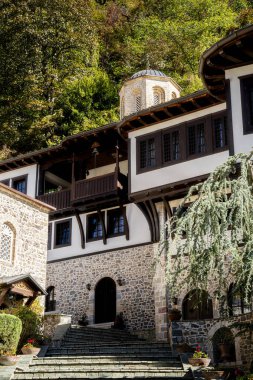 St John Bigorski Monastery, Macedonia - October 23 2024 : Picturesque religious landmark in autumn clipart