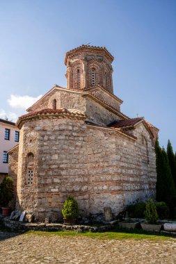 Kuzey Makedonya 'daki Aziz Naum Manastırı manzarası