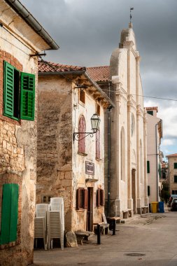 Svetvinenat, Croatia - September 3 2024 : Historical city center in cloudy weather, HDR Image