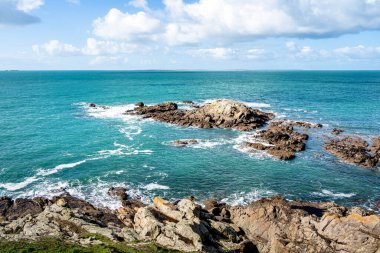 Pointe Saint Mathieu, Fransa - 15 Şubat 2024: Brittany 'nin ucundaki tarihi simgeler