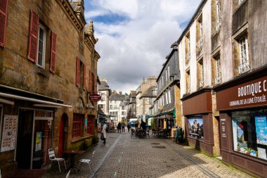 Landerneau, France - February 15, 2024 : Historical center in wintertime, HDR Image clipart