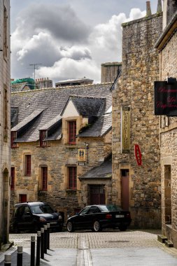 Landerneau, Fransa - 15 Şubat 2024: Kışın tarihi merkez, HDR Image