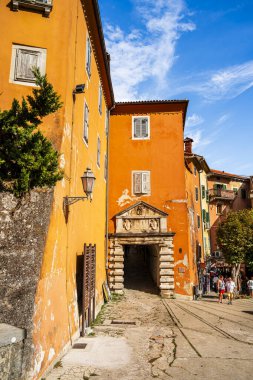 Labin, Croatia - September 7, 2024 : Seaside resort in autumn, HDR Image clipart