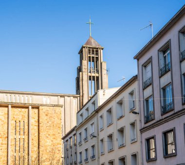 Brest, France - February 2 2024 : Historical center in sunny weather, HDR Image clipart