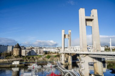 Brest, France - February 2 2024 : Historical center in sunny weather, HDR Image clipart