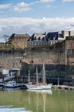 Brest, France - February 2 2024 : Historical center in sunny weather, HDR Image clipart