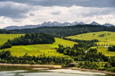 Niedzica, picturesque city on a make in Southern Poland, HDR Image clipart