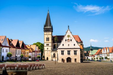 BARDEJOV, SLOVAKIA - May 27, 2024: Scenic view of old city during sunny weather clipart