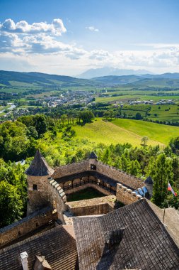 Stara Lubovna, Slovakia - June 27, 2024 : Picturesque town in sunny weather, HDR Image clipart