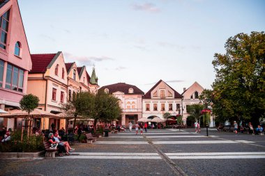 Zilina, Slovakia - August 15 2024 : Historical center at dusk clipart