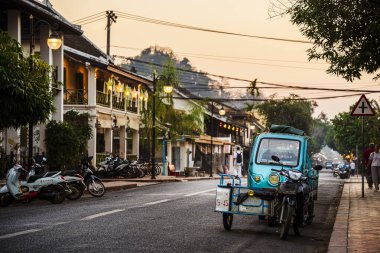 Luang Prabang, Laos - 25 Ocak 2025: Tarihi Merkez Simgeleri, HDR Resmi