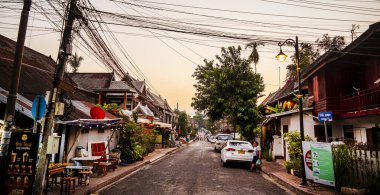 Luang Prabang, Laos - 25 Ocak 2025: Tarihi Merkez Simgeleri, HDR Resmi