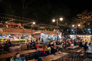 Luang Prabang, Laos - 1 Şubat 2025: Gece Pazarı