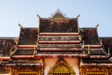 Luang Prabang, Laos - 25 Ocak 2025: Güneşli havada Kraliyet Sarayı, HDR Görüntü