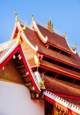 Luang Prabang, Laos - 25 Ocak 2025 Wat Mai Suwannaphumaham Tapınağı