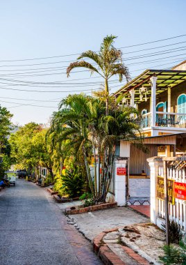 Luang Prabang, Laos - 25 Ocak 2025: Tarihi Merkez Simgeleri, HDR Resmi