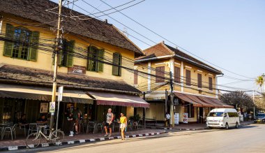 Luang Prabang, Laos - 25 Ocak 2025: Tarihi Merkez Simgeleri, HDR Resmi