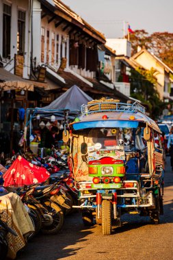 Luang Prabang, Laos - 25 Ocak 2025: Tarihi Merkez Simgeleri, HDR Resmi