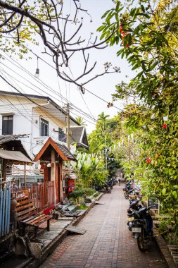 Luang Prabang, Laos - 25 Ocak 2025: Tarihi Merkez Simgeleri, HDR Resmi
