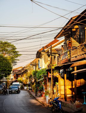 Luang Prabang, Laos - 25 Ocak 2025: Tarihi Merkez Simgeleri, HDR Resmi