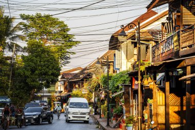 Luang Prabang, Laos - 25 Ocak 2025: Tarihi Merkez Simgeleri, HDR Resmi