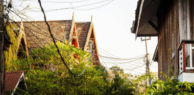 Luang Prabang, Laos - 25 Ocak 2025: Tarihi Merkez Simgeleri, HDR Resmi