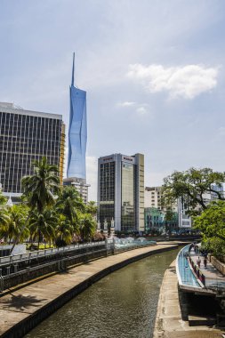 Kuala Lumpur, Malezya - 4 Şubat 2025: Güneşli havada tarihi şehir merkezi, HDR Görüntü