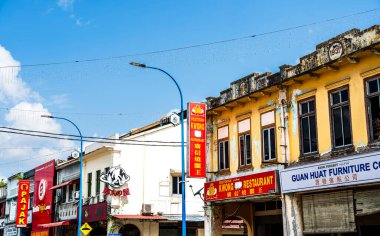 Bentong, Malezya - 6 Şubat 2025: Güneşli havada tarihi merkez, HDR Görüntü