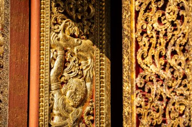 Luang Prabang, Laos - 24 Ocak 2025: Wat Xieng Tangası güneşli havada, HDR Görüntü