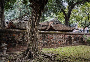 Hanoi, Vietnam - 15 Ocak 2025: Edebiyat Tapınağı (Konfüçyüs Tapınağı)