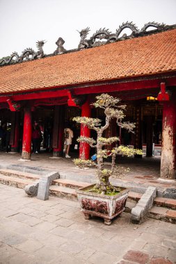 Hanoi, Vietnam - 15 Ocak 2025: Edebiyat Tapınağı (Konfüçyüs Tapınağı)