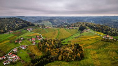 Güney Avusturya 'daki Styria Şarap Rotası' nın Uçak Manzarası