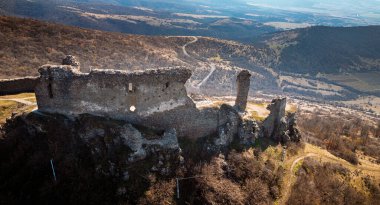 Romanya 'nın Siria Kalesinin hava manzarası