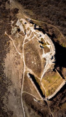 Romanya 'nın Siria Kalesinin hava manzarası