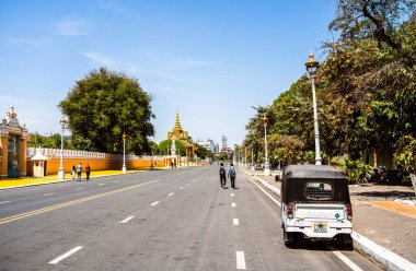 Phnom Penh, Kamboçya - 29 Ocak 2025 Sunny Weather Kraliyet Sarayı