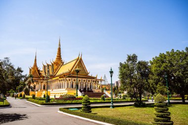 Phnom Penh, Kamboçya - 29 Ocak 2025 Sunny Weather Kraliyet Sarayı