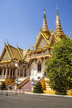 Phnom Penh, Kamboçya - 29 Ocak 2025 Sunny Weather Kraliyet Sarayı