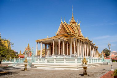 Phnom Penh, Kamboçya - 29 Ocak 2025 Sunny Weather Kraliyet Sarayı