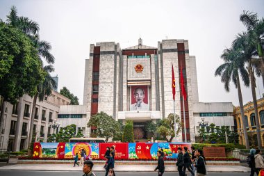 Hanoi, Vietnam - 23 Ocak 2025: Hanoi 'nin Eski Mahallesi Kış Zamanı