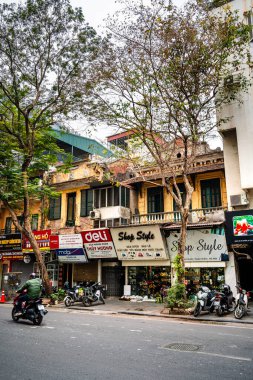Hanoi, Vietnam - 23 Ocak 2025: Bulutlu havada Fransız Mahallesi, HDR Görüntü